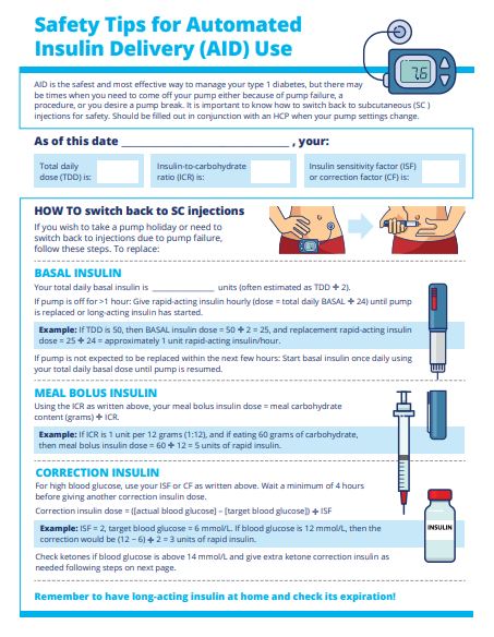 Safety Tips for Automated Insulin Delivery (AID) Use