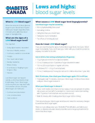 Lows and Highs: Blood Sugar Levels